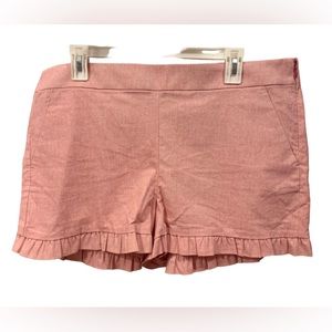 NWT LOFT salmon pink ruffle frill hem shorts